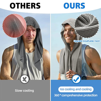 Cooling Hoodie Towel – Instant Evaporative Cooling for Sports, Gym & Outdoor Activities